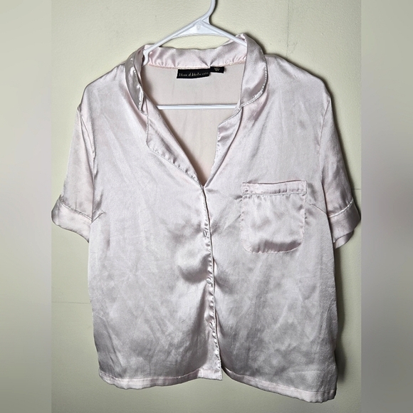 Women's House Of Harlow 1960 Satin Button Up Pajama Top, Size Medium - Picture 1 of 2